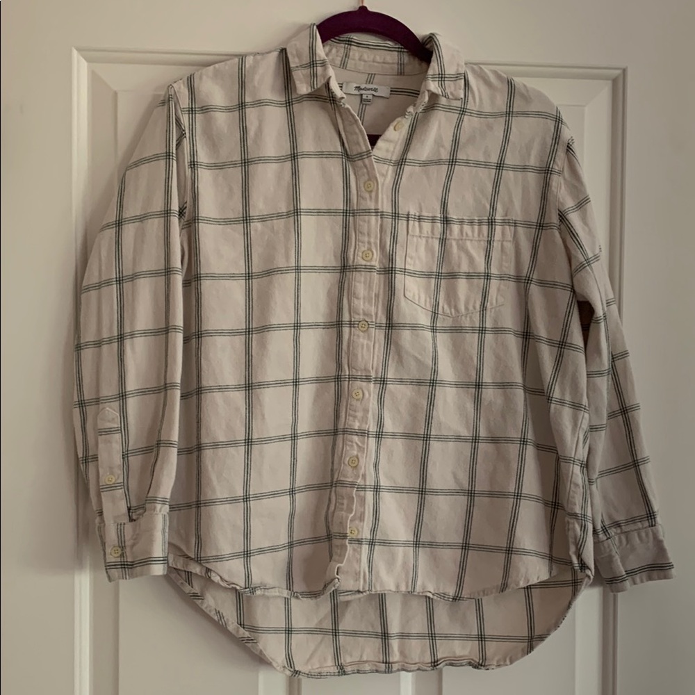 Madewell windowpane plaid flannel